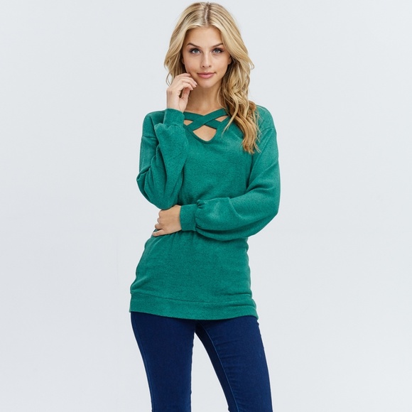 Rust Pink Criss-Cross Front Sweater - Picture 4 of 6